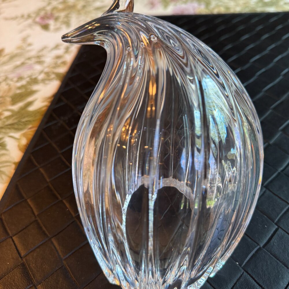 Steuben Crystal Glass Ribbed Quail by Paul Schulze 6" x 5" Design 8533